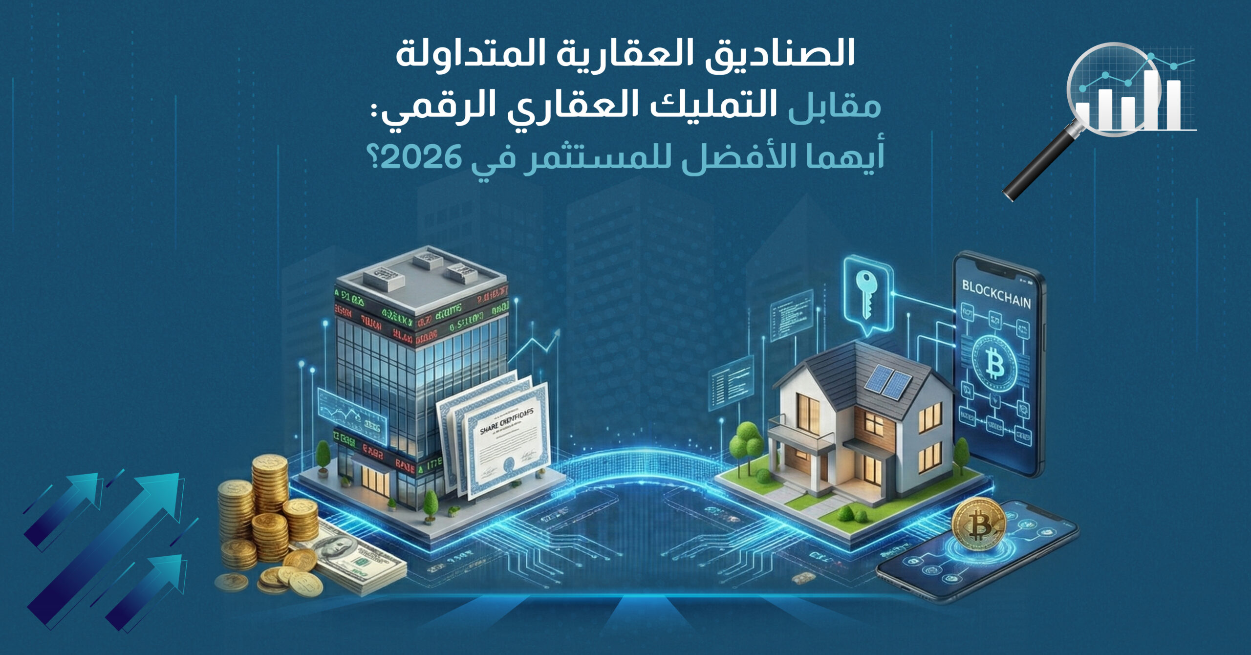 الصناديق العقارية المتداولة مقابل التمليك العقاري الرقمي: أيهما الأفضل للمستثمر في 2026؟